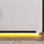 Table de chevet moderne Famapy avec lumière LED et 2 tiroirs
