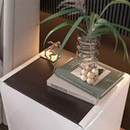 Table de chevet moderne Famapy avec lumière LED et 2 tiroirs