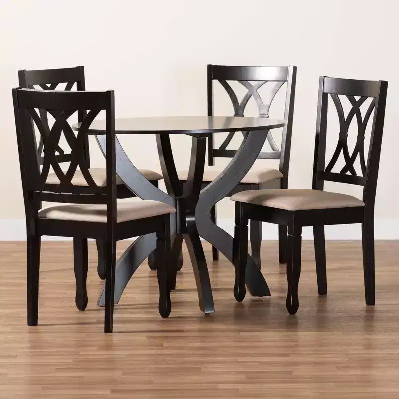 Ensemble de salle à manger 5 pièces en bois moderne April Baxton Studio