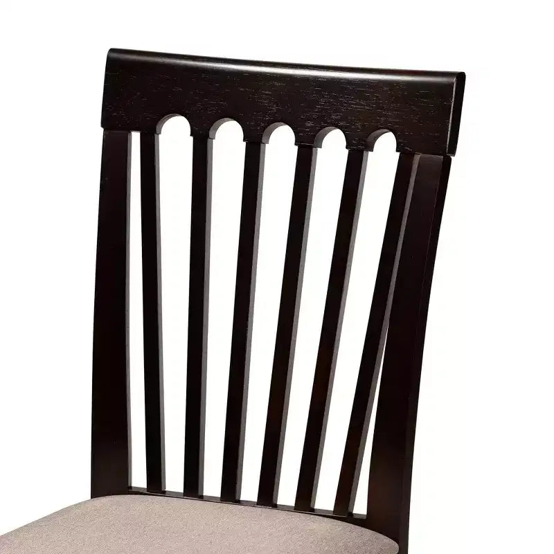 Ensemble de salle à manger 5 pièces Baxton Studio Lore en tissu sable moderne et bois fini brun foncé