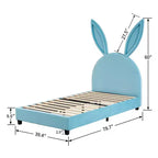 Cadre de lit plateforme double pour enfants VECELO avec tête de lit rembourrée