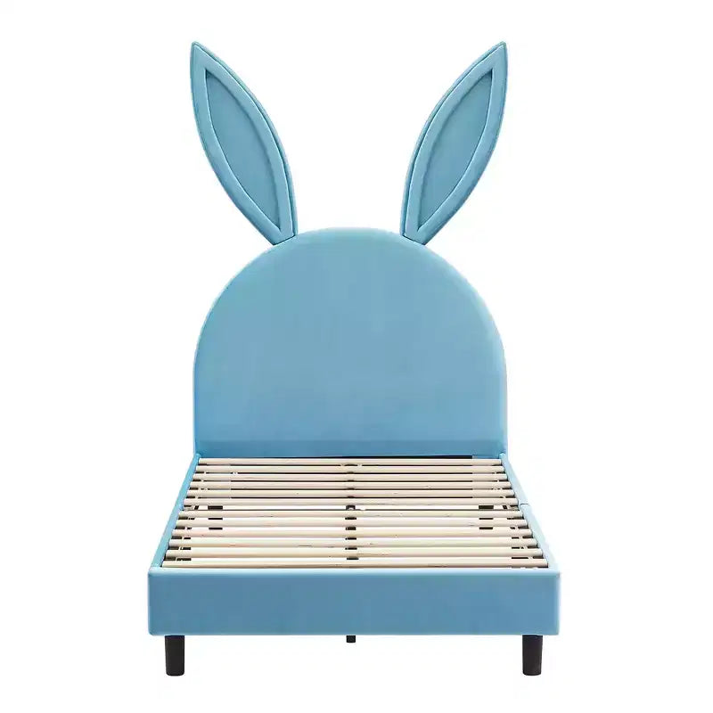 Cadre de lit plateforme double pour enfants VECELO avec tête de lit rembourrée