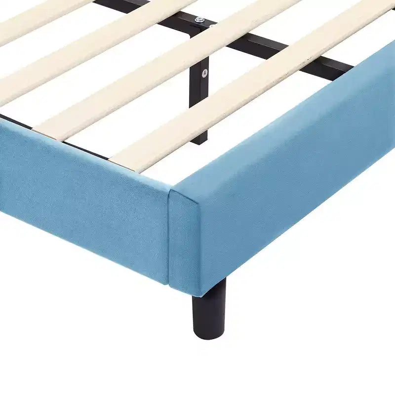 Cadre de lit plateforme double pour enfants VECELO avec tête de lit rembourrée