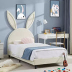 Cadre de lit plateforme double pour enfants VECELO avec tête de lit rembourrée