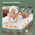 Matelas en mousse de base FDW 8 pouces, certifié CertiPUR-US, matelas respirant pour un sommeil plus frais et un meilleur soutien, housse souple amovible, blanc