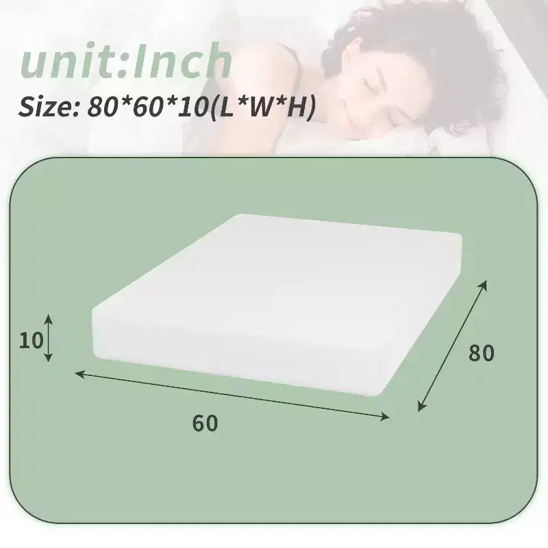 Matelas en mousse à mémoire de forme de 10 pouces FDW, certifié CertiPUR-US pour un sommeil plus frais, offrant soutien et soulagement de la pression, blanc