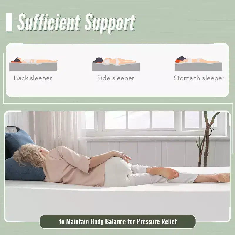 Matelas en mousse à mémoire de forme de 10 pouces FDW, certifié CertiPUR-US pour un sommeil plus frais, offrant soutien et soulagement de la pression, blanc