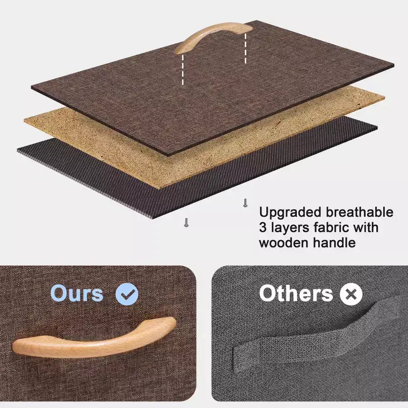Crestlive Products Commode à 9 tiroirs pour chambre à coucher, tour de rangement verticale avec cadre en acier robuste, plateau en bois, tiroirs en tissu faciles à tirer, poignées en bois.