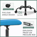 FDW Chaise de Bureau Dossier Moyen en Maille Chaise d'Ordinateur sans Accoudoirs Chaise Pivotante à Roulettes avec Support Lombaire
