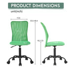 FDW Chaise de Bureau Dossier Moyen en Maille Chaise d'Ordinateur sans Accoudoirs Chaise Pivotante à Roulettes avec Support Lombaire