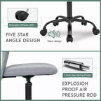 FDW Chaise de Bureau Dossier Moyen en Maille Chaise d'Ordinateur sans Accoudoirs Chaise Pivotante à Roulettes avec Support Lombaire