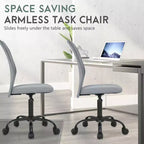 FDW Chaise de Bureau Dossier Moyen en Maille Chaise d'Ordinateur sans Accoudoirs Chaise Pivotante à Roulettes avec Support Lombaire