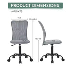 FDW Chaise de Bureau Dossier Moyen en Maille Chaise d'Ordinateur sans Accoudoirs Chaise Pivotante à Roulettes avec Support Lombaire