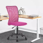 FDW Chaise de Bureau Dossier Moyen en Maille Chaise d'Ordinateur sans Accoudoirs Chaise Pivotante à Roulettes avec Support Lombaire