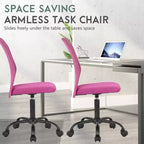 FDW Chaise de Bureau Dossier Moyen en Maille Chaise d'Ordinateur sans Accoudoirs Chaise Pivotante à Roulettes avec Support Lombaire