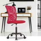 FDW Chaise de Bureau Dossier Moyen en Maille Chaise d'Ordinateur sans Accoudoirs Chaise Pivotante à Roulettes avec Support Lombaire