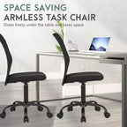 FDW Chaise de Bureau Dossier Moyen en Maille Chaise d'Ordinateur sans Accoudoirs Chaise Pivotante à Roulettes avec Support Lombaire