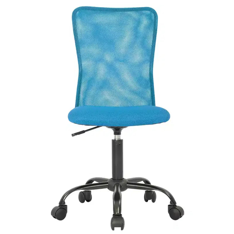 FDW Chaise de Bureau Dossier Moyen en Maille Chaise d'Ordinateur sans Accoudoirs Chaise Pivotante à Roulettes avec Support Lombaire