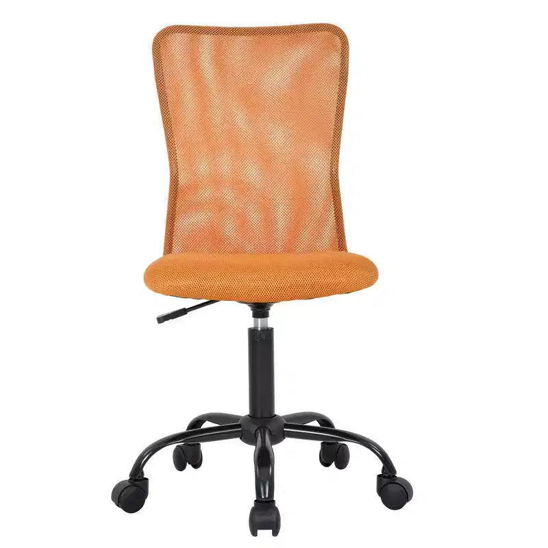 FDW Chaise de Bureau Dossier Moyen en Maille Chaise d'Ordinateur sans Accoudoirs Chaise Pivotante à Roulettes avec Support Lombaire