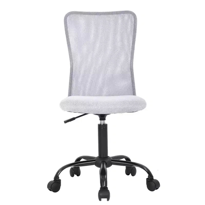 FDW Chaise de Bureau Dossier Moyen en Maille Chaise d'Ordinateur sans Accoudoirs Chaise Pivotante à Roulettes avec Support Lombaire