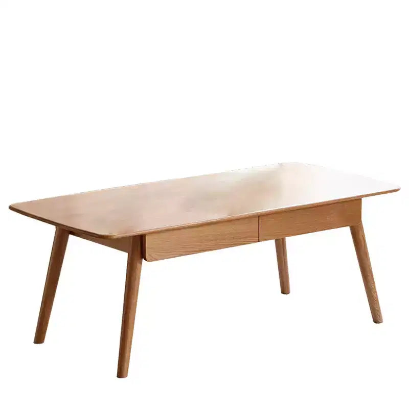 Table basse avec tiroirs, Table basse en bois, Table basse de salon, Table basse plateau en bois massif, Bureau de travail, d'étude et d'écriture pour salon, chambre et entrée