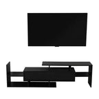 Meuble TV LeisureMod avec étagères et bibliothèque en MDF, Collection Surrey, Console de divertissement moderne pour salon, appartement ou bureau