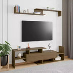 Meuble TV LeisureMod avec étagères et bibliothèque en MDF, Collection Surrey, Console de divertissement moderne pour salon, appartement ou bureau