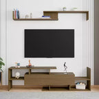 Meuble TV LeisureMod avec étagères et bibliothèque en MDF, Collection Surrey, Console de divertissement moderne pour salon, appartement ou bureau