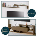 Meuble TV LeisureMod avec étagères et bibliothèque en MDF, Collection Surrey, Console de divertissement moderne pour salon, appartement ou bureau