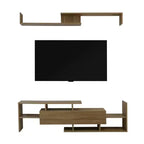 Meuble TV LeisureMod avec étagères et bibliothèque en MDF, Collection Surrey, Console de divertissement moderne pour salon, appartement ou bureau