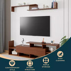 Meuble TV LeisureMod avec étagères et bibliothèque en MDF, Collection Surrey, Console de divertissement moderne pour salon, appartement ou bureau