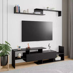 Meuble TV LeisureMod avec étagères et bibliothèque en MDF, Collection Surrey, Console de divertissement moderne pour salon, appartement ou bureau