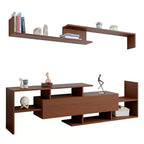 Meuble TV LeisureMod avec étagères et bibliothèque en MDF, Collection Surrey, Console de divertissement moderne pour salon, appartement ou bureau