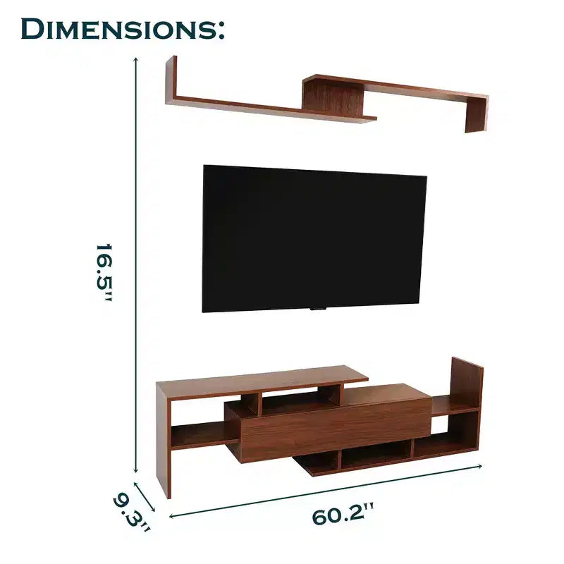Meuble TV LeisureMod avec étagères et bibliothèque en MDF, Collection Surrey, Console de divertissement moderne pour salon, appartement ou bureau