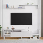 Meuble TV LeisureMod avec étagères et bibliothèque en MDF, Collection Surrey, Console de divertissement moderne pour salon, appartement ou bureau