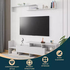 Meuble TV LeisureMod avec étagères et bibliothèque en MDF, Collection Surrey, Console de divertissement moderne pour salon, appartement ou bureau