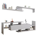 Meuble TV LeisureMod avec étagères et bibliothèque en MDF, Collection Surrey, Console de divertissement moderne pour salon, appartement ou bureau