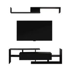Meuble TV LeisureMod avec étagères et bibliothèque en MDF, Collection Surrey, Console de divertissement moderne pour salon, appartement ou bureau