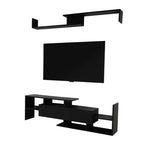 Meuble TV LeisureMod avec étagères et bibliothèque en MDF, Collection Surrey, Console de divertissement moderne pour salon, appartement ou bureau