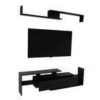 Meuble TV LeisureMod avec étagères et bibliothèque en MDF, Collection Surrey, Console de divertissement moderne pour salon, appartement ou bureau