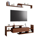 Meuble TV LeisureMod avec étagères et bibliothèque en MDF, Collection Surrey, Console de divertissement moderne pour salon, appartement ou bureau