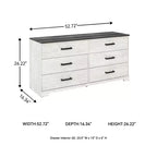 Commode à six tiroirs Shawburn de Signature Design by Ashley, bicolore blanc délavé et gris rustique, style ferme moderne