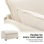 Fauteuil d'appoint moderne Hyleory en velours côtelé avec pouf en