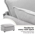 Fauteuil d'appoint moderne Hyleory en velours côtelé avec pouf en