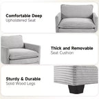 Fauteuil d'appoint moderne Hyleory en velours côtelé avec pouf en
