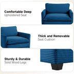 Fauteuil d'appoint moderne Hyleory en velours côtelé avec pouf en