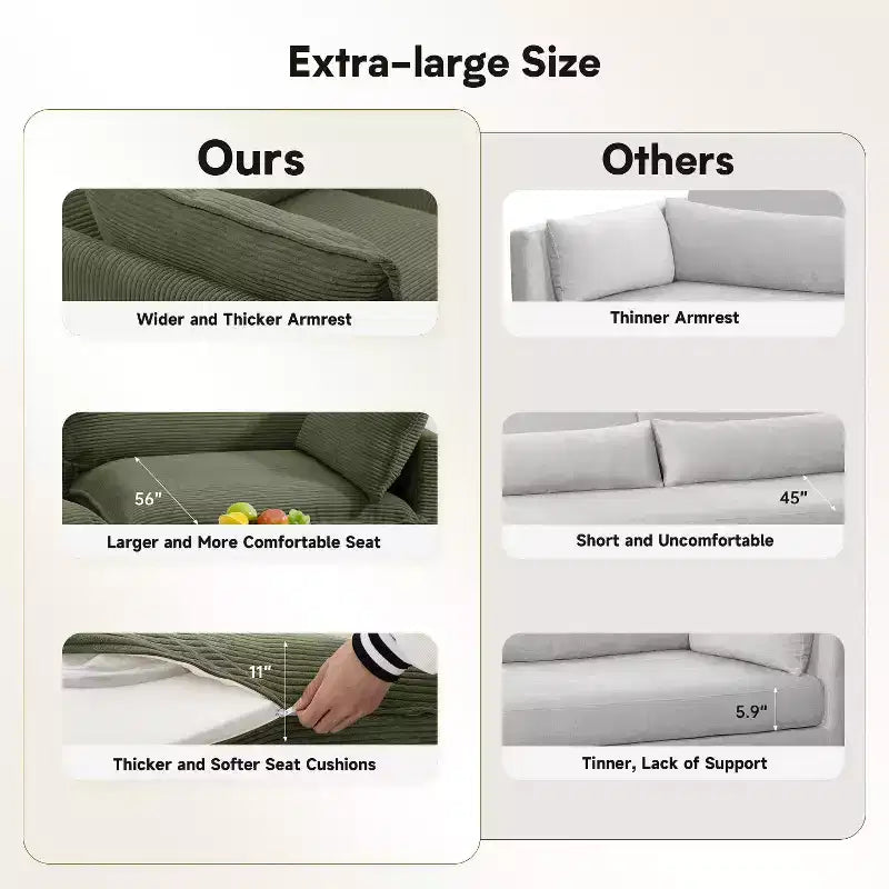 Fauteuil d'appoint moderne Hyleory en velours côtelé avec pouf en