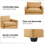 Fauteuil d'appoint moderne Hyleory en velours côtelé avec pouf en