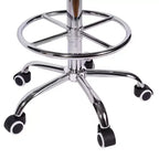 Tabouret roulant rond VECELO, assemblage facile, similicuir, hauteur réglable, chaise pivotante de dessinateur
