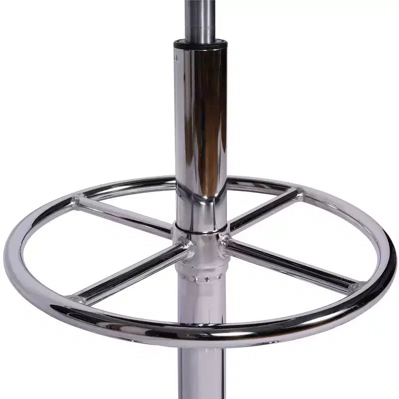 Tabouret roulant rond VECELO, assemblage facile, similicuir, hauteur réglable, chaise pivotante de dessinateur
